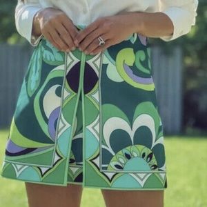 ZARA HIGH-WAIST PRINTED SHORT SKIRT GREEN REF.2789/157 BLOGGERS FAVORITE